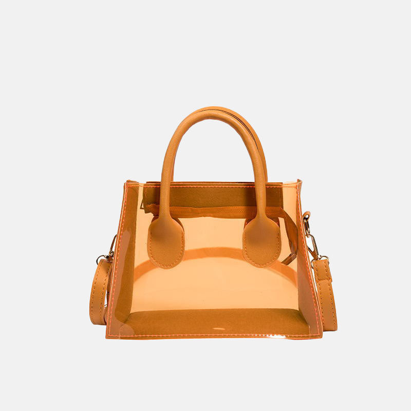 Women’s Small Clear PVC Satchel Handbags with Shoulder Strap image 3