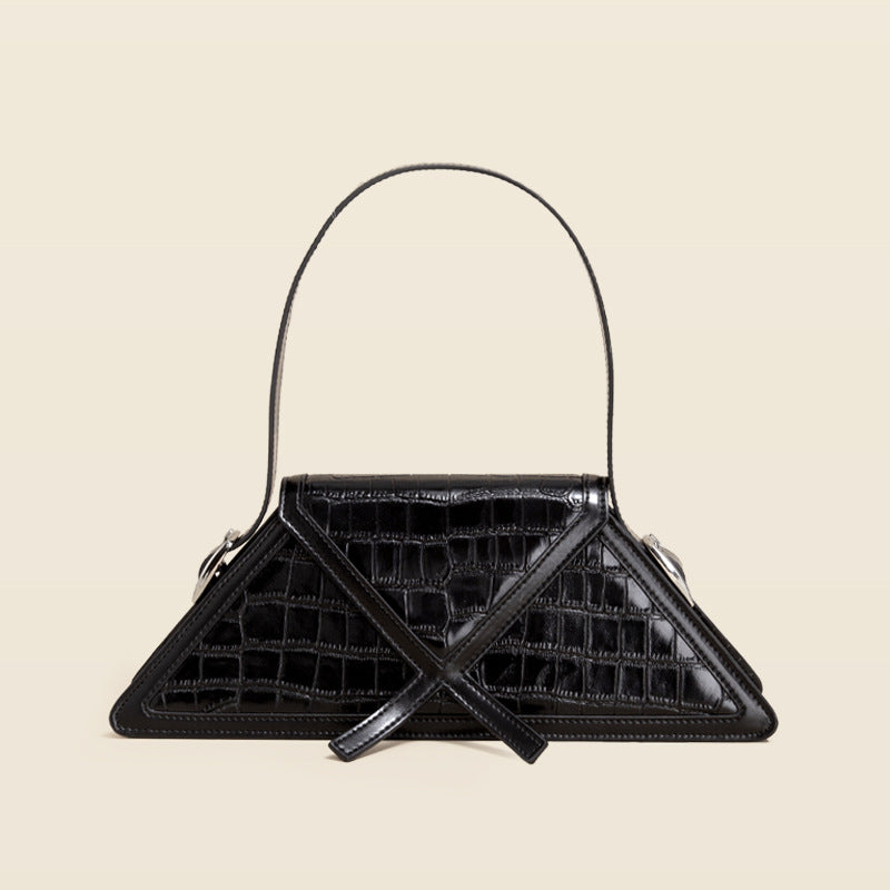 Women’s Trapezoid Croc Print Baguette Bags image