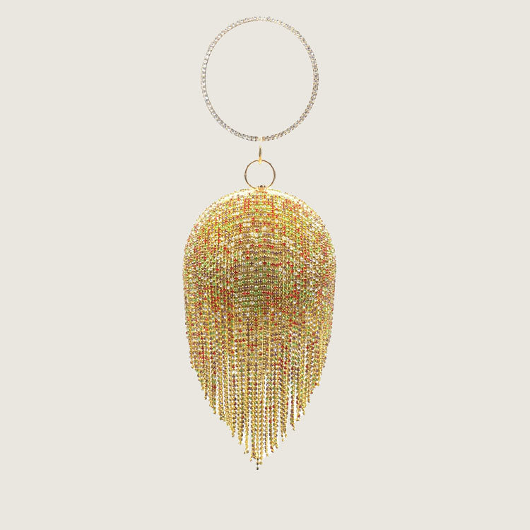 Women’s Rhinestone Fringe Disco Ball Evening Clutch Bags image 3