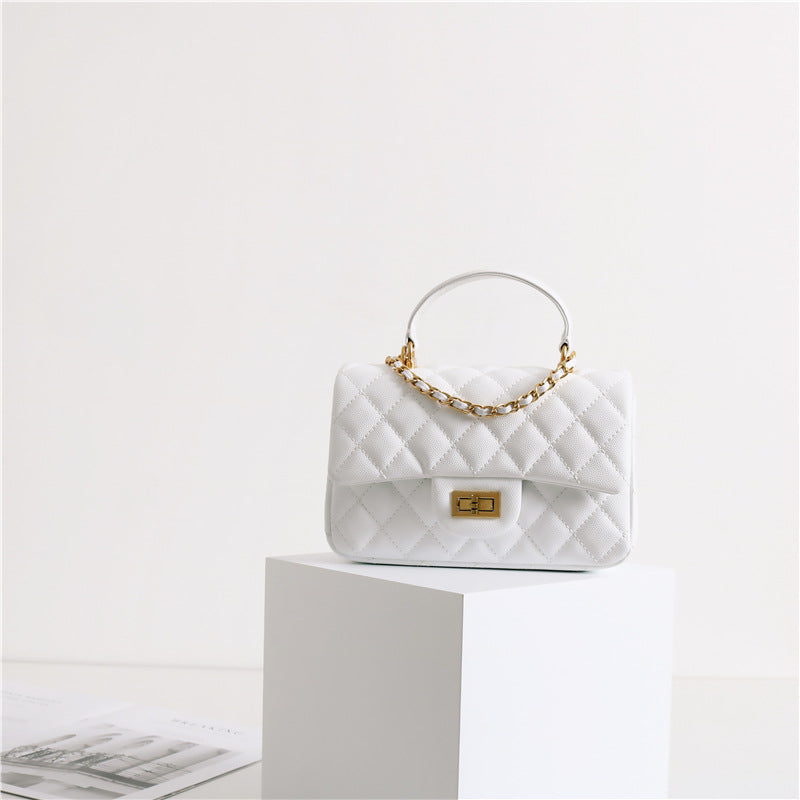 Women’s Genuine Leather Quilted Top Handle Crossbody Bags image 8