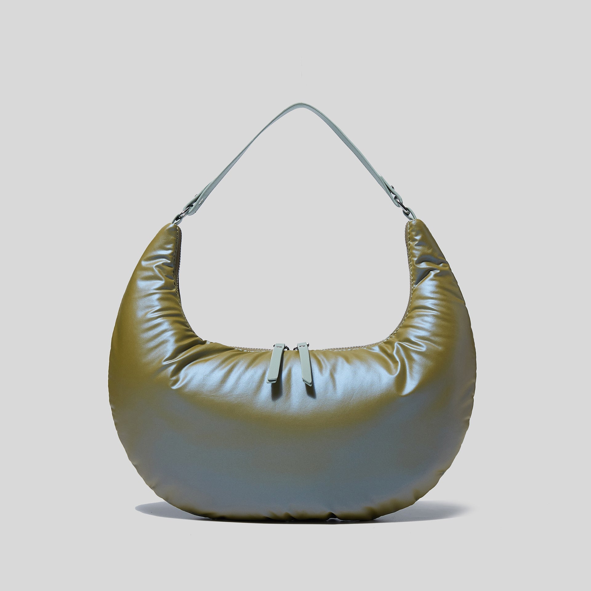 Women’s Padded Puffer Half Moon Hobo Baguette Bags image 10