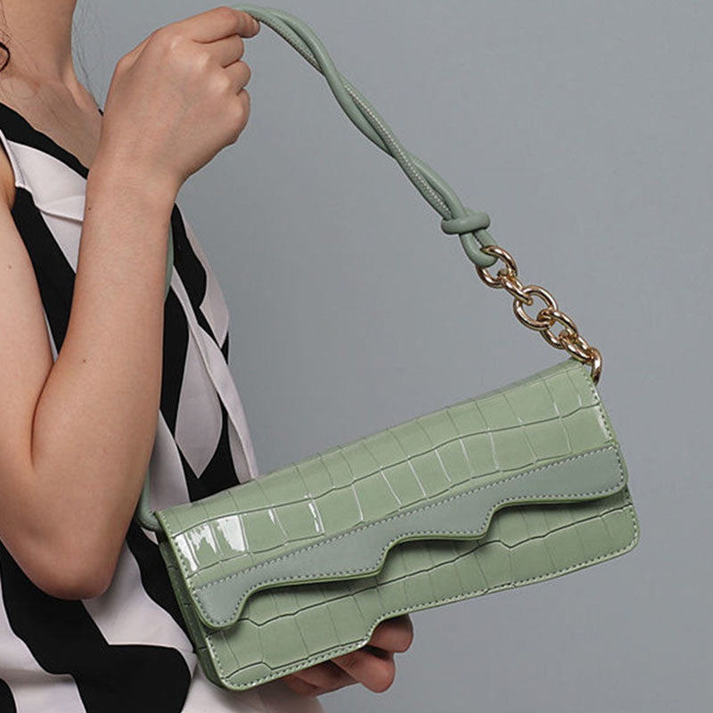 Women’s Croc Embossed Waves Baguette Bags image 4