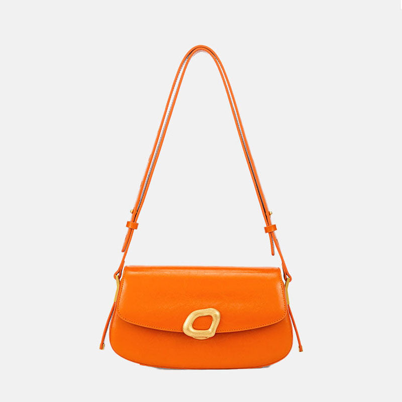 Women’s SHELL Minimal Genuine Leather Baguette Bags image 7