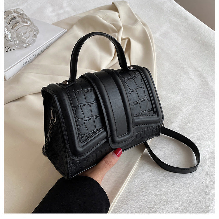 Women’s Small Croc Print Flap Top Handle Bags with Shoulder Strap image 8