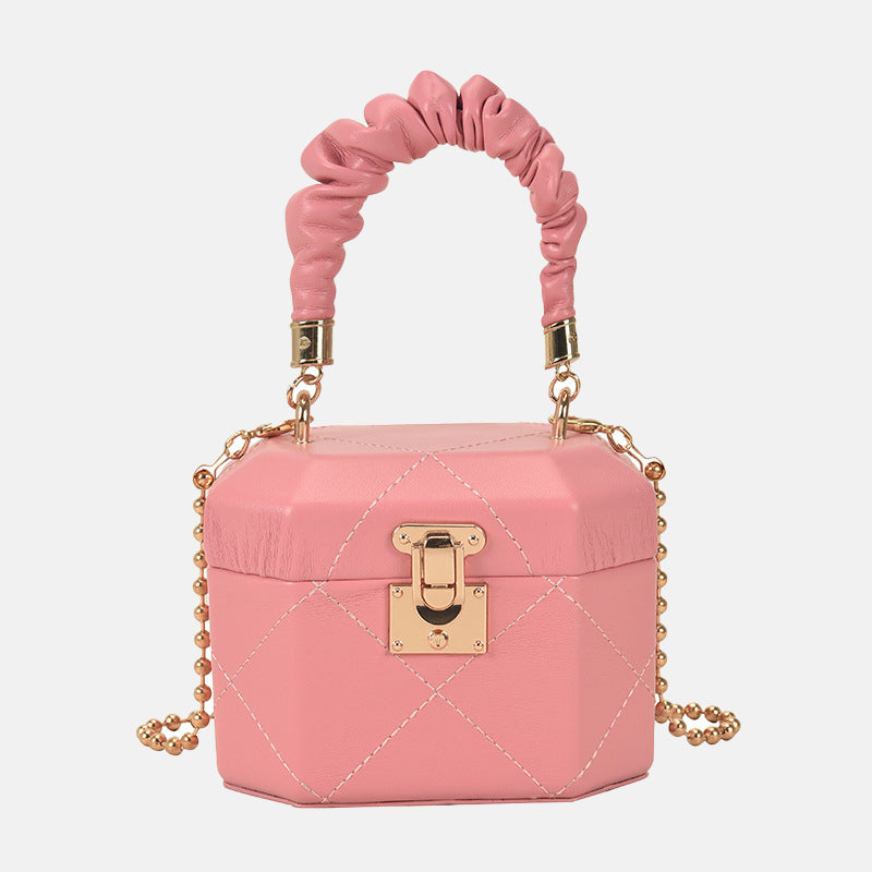 Women’s Quilted Mini Box Slouchy Top Handle Crossbody Bags image 6