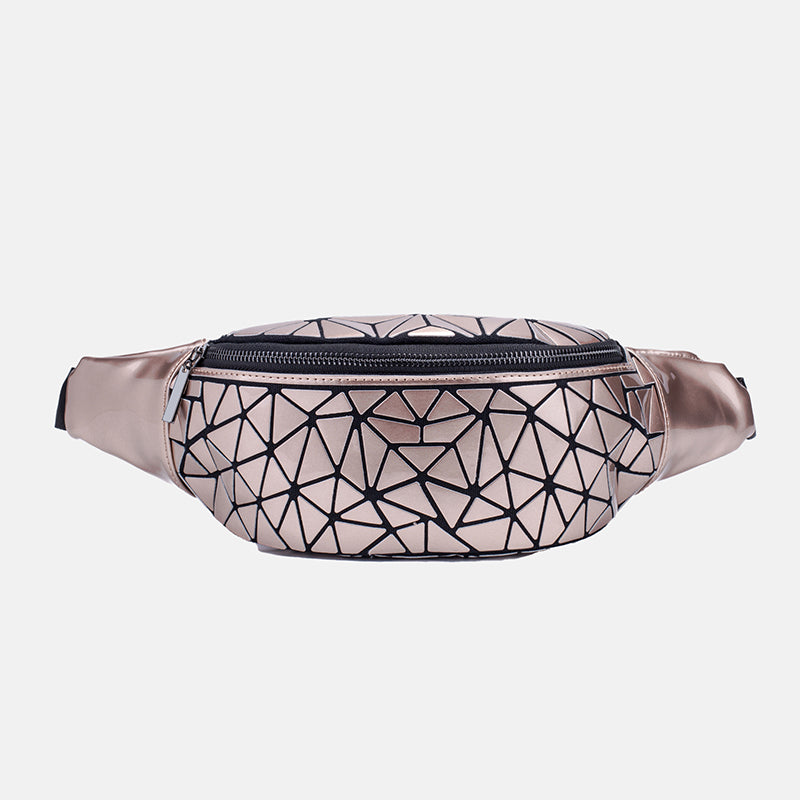 Women’s Metallic Geometric Zipper Fanny Packs image 5