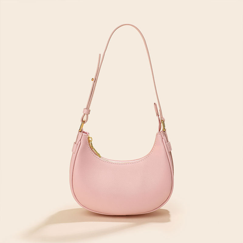 Women’s Minimal Genuine Leather Hobo Baguette Bags image