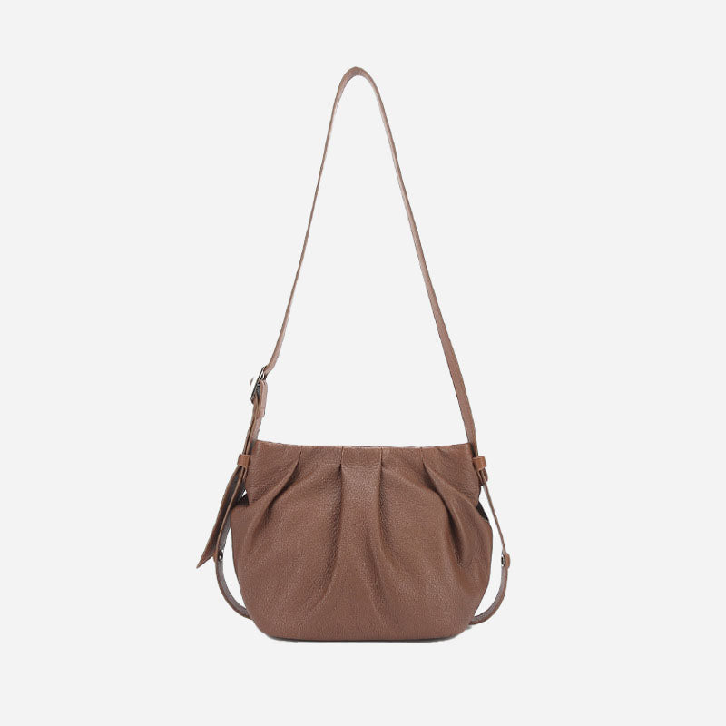 Women’s Slouchy Shoulder Clutch Bags in Genuine Leather image 6