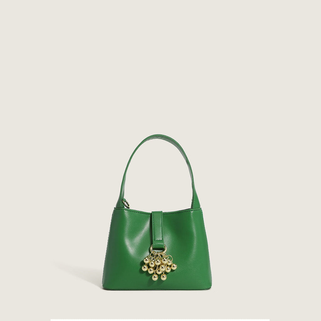 Women’s Gold Grapes Bucket Shoulder Bags in Vegan Leather image 7