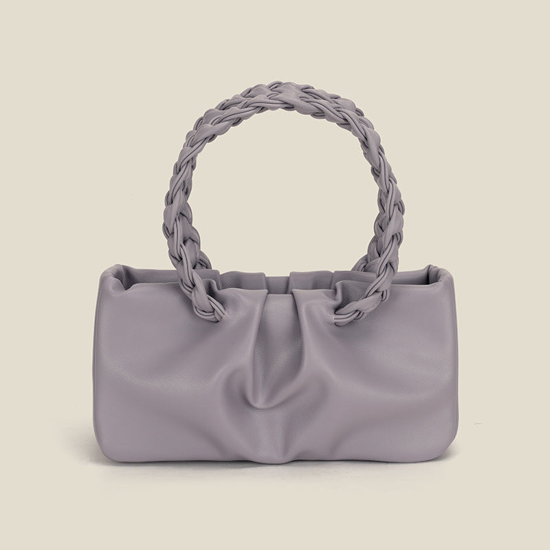 Women’s Braided Bucket Top Handle Bags in Vegan Leather image 6