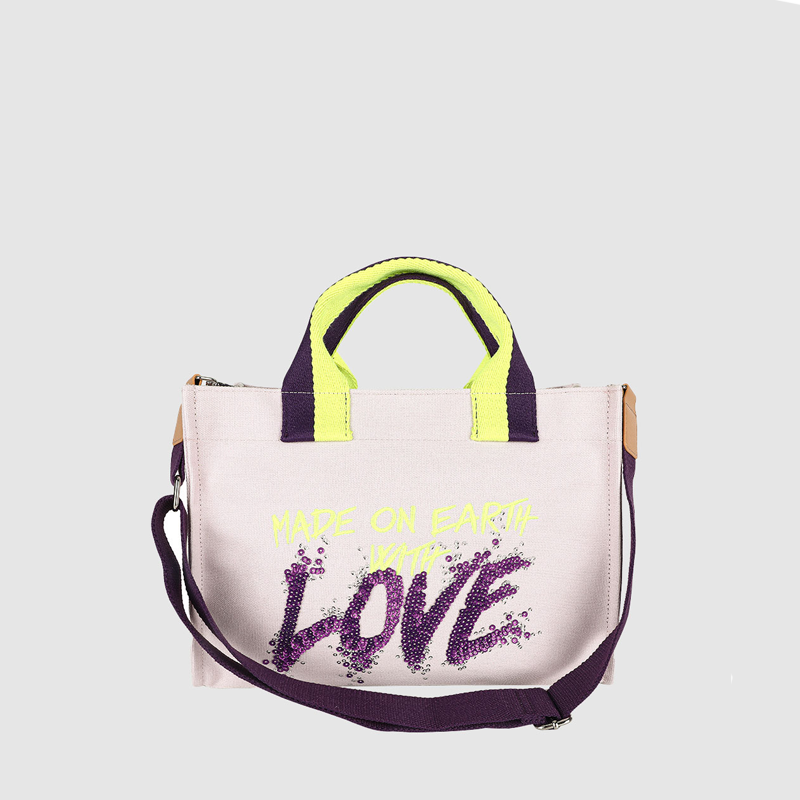Women’s Letter Print Canvas Tote Bags image 7