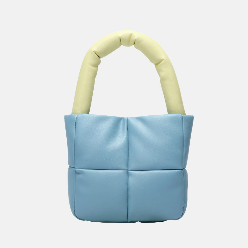 Women’s Genuine Leather Small Puffer Tote Bags image 3