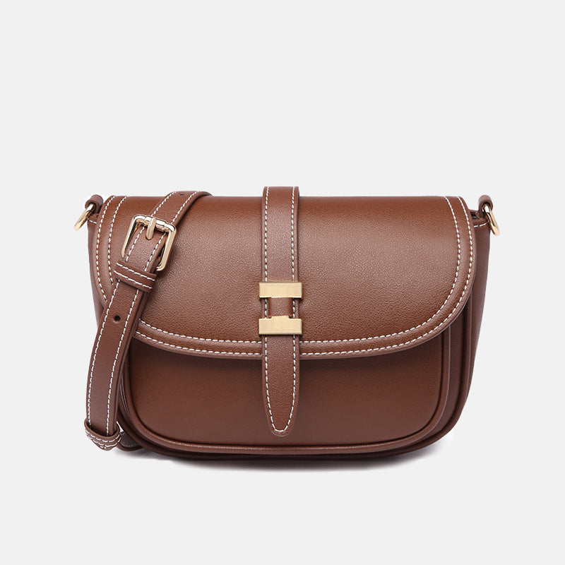 Women’s Genuine Leather Saddle Shoulder Bags image