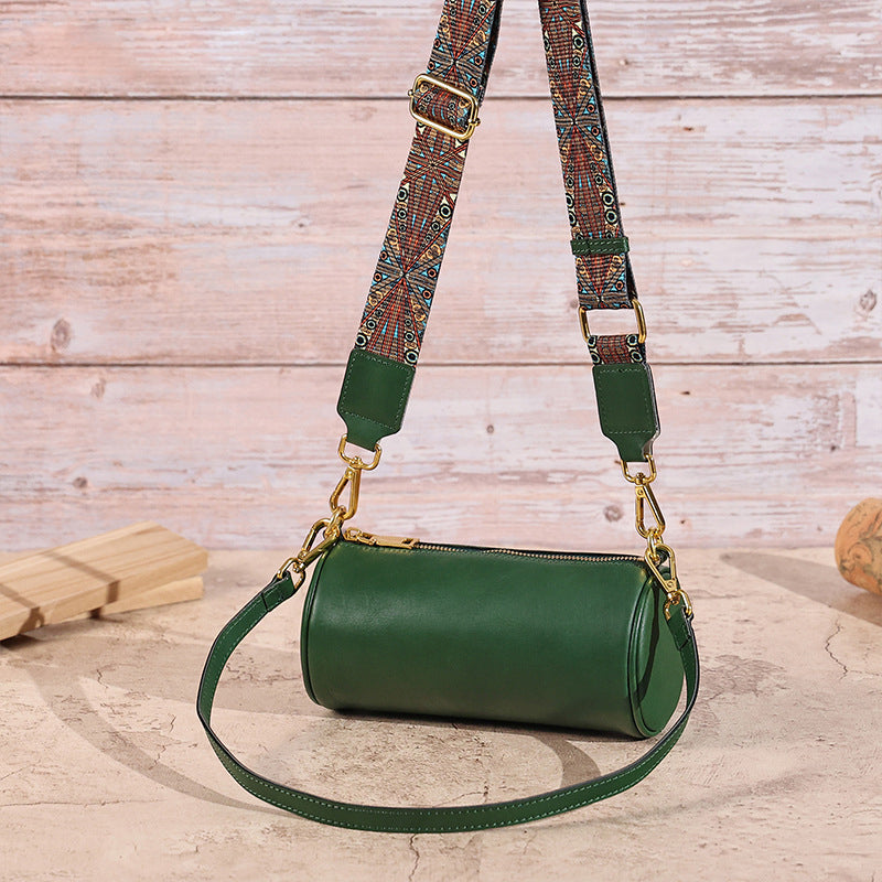 Women’s Genuine Leather Minimal Cylinder Bags image 7