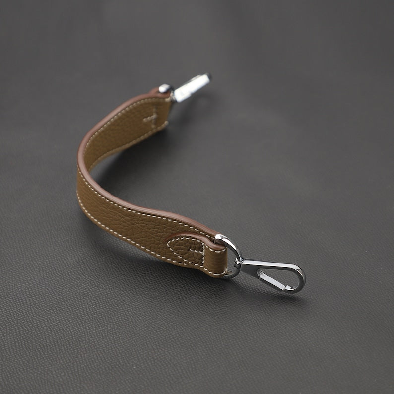 Artisanal Togo Leather Bandoulière (30mm Wide): Hand-Stitched Short Crossbody/Top Handle Strap Upgrade