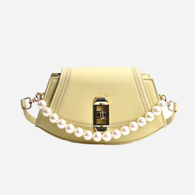 Women’s Pearls Flap Vegan Shoulder Bags image 7