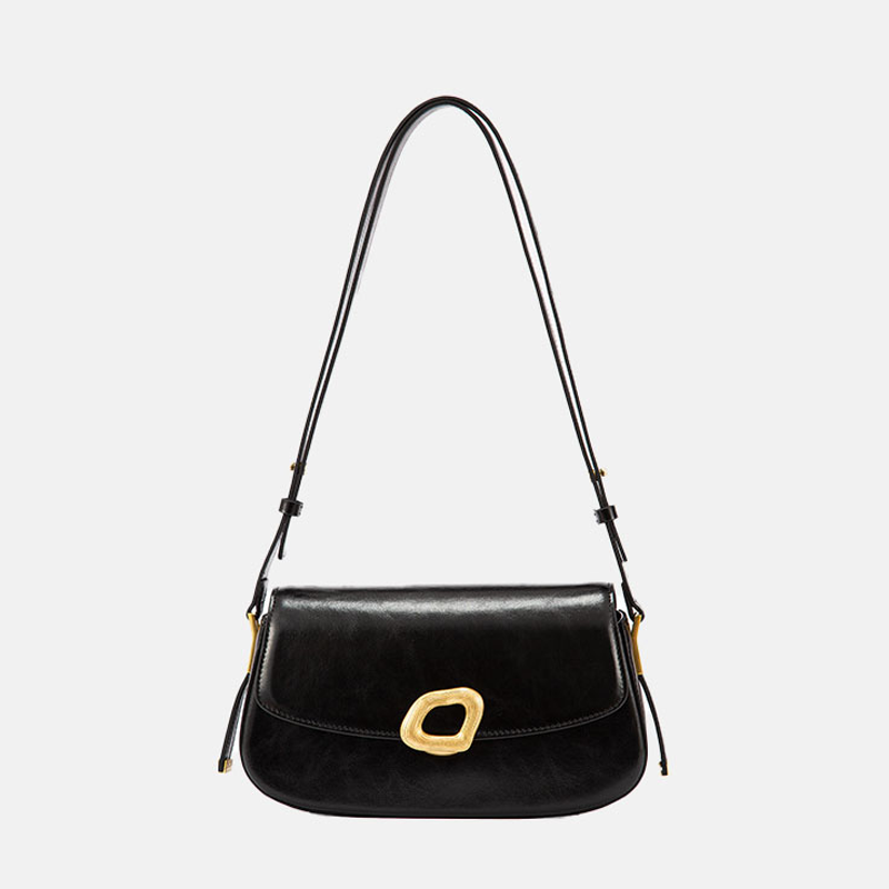 Women’s SHELL Minimal Genuine Leather Baguette Bags image 8