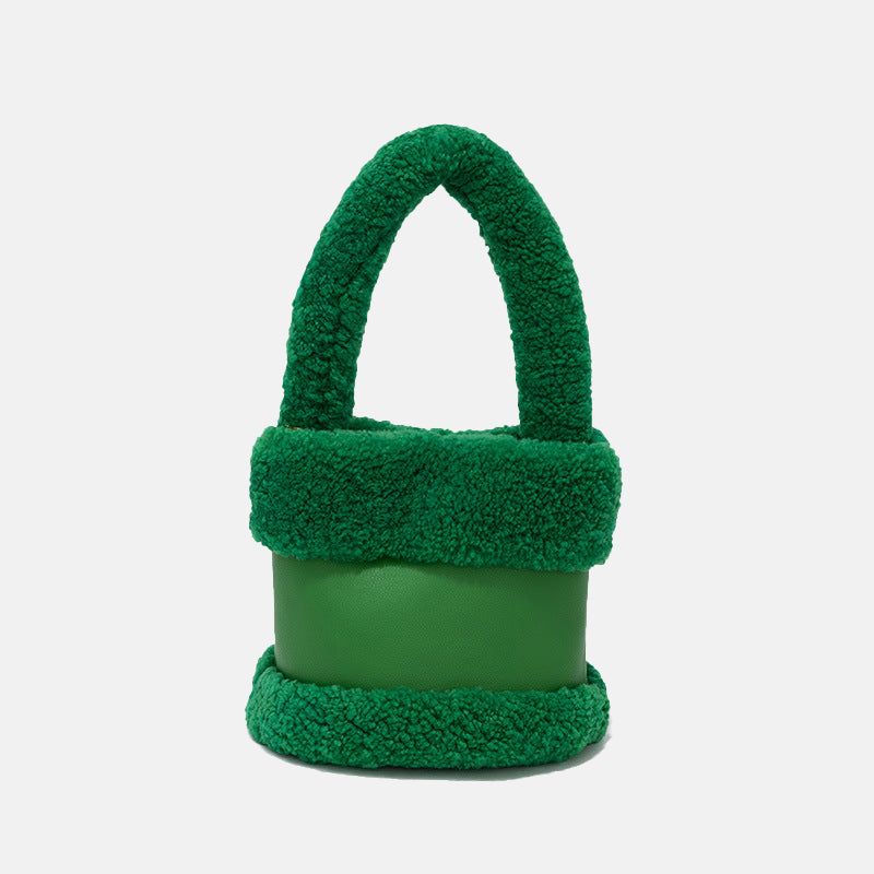 Women’s Furry Genuine Lambskin Mini Bucket Bags image 5