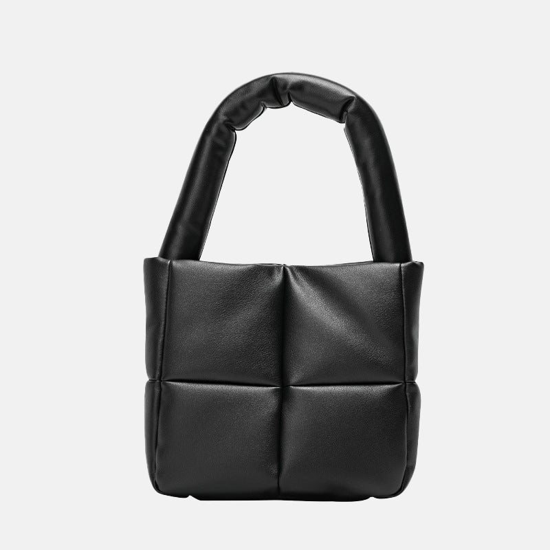 Women’s Genuine Leather Small Puffer Tote Bags image 4