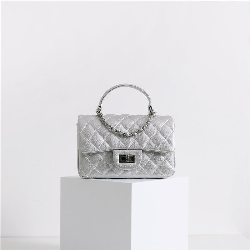 Women’s Genuine Leather Quilted Top Handle Crossbody Bags image 6