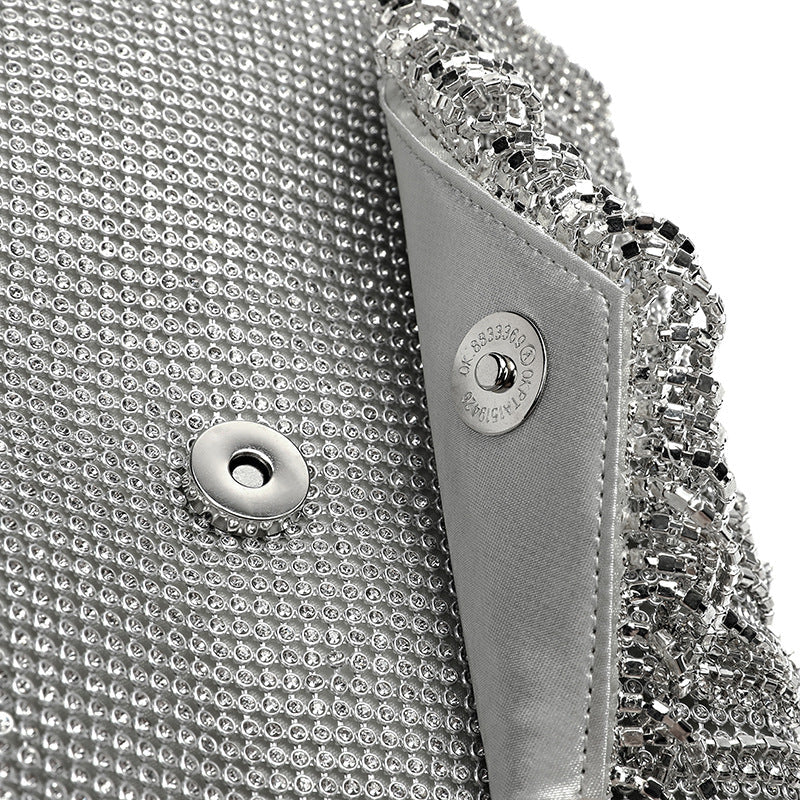 Women’s Silver Rhinestones Envelope Evening Bags with Fringe image 11