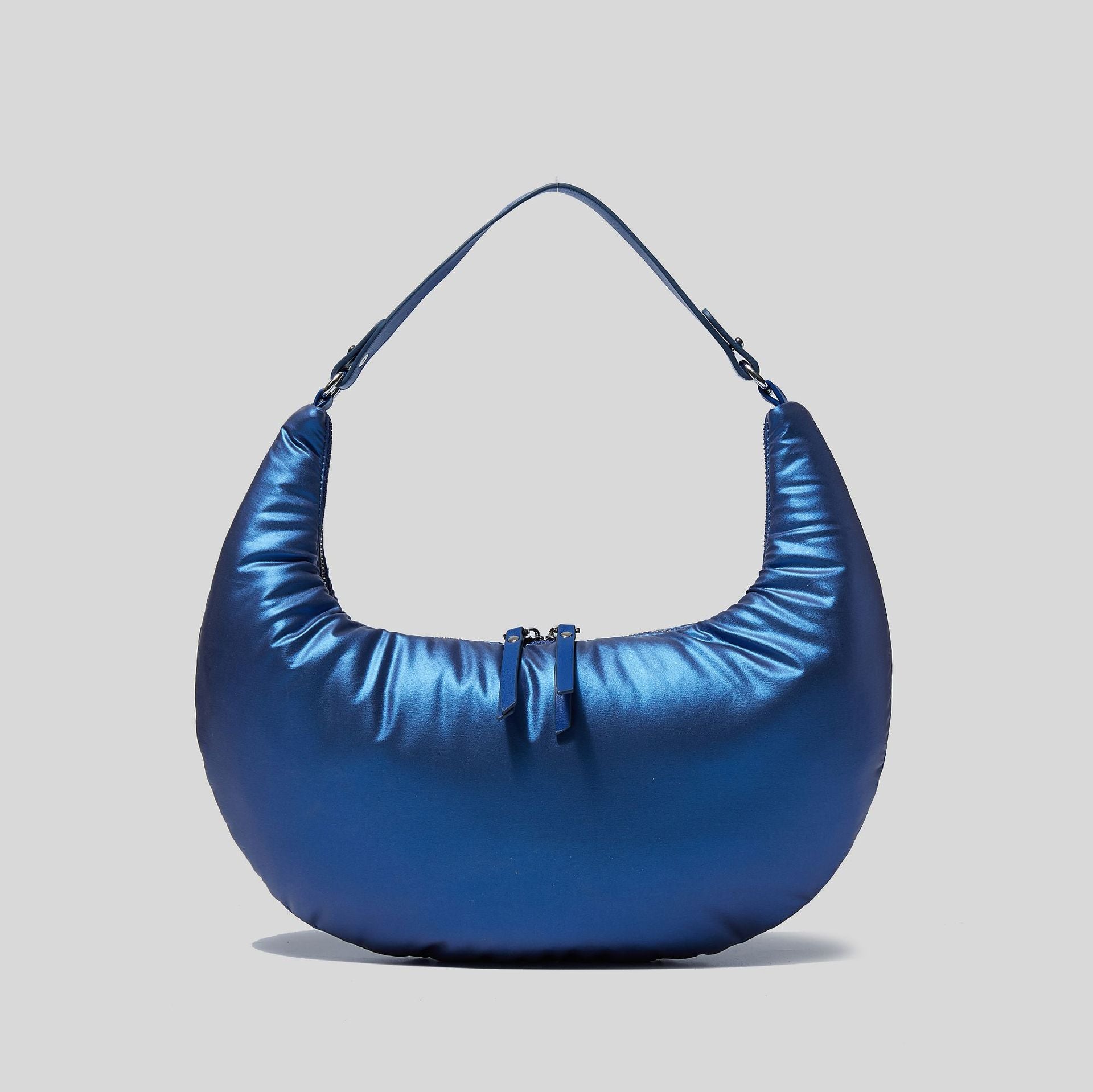 Women’s Padded Puffer Half Moon Hobo Baguette Bags image 11