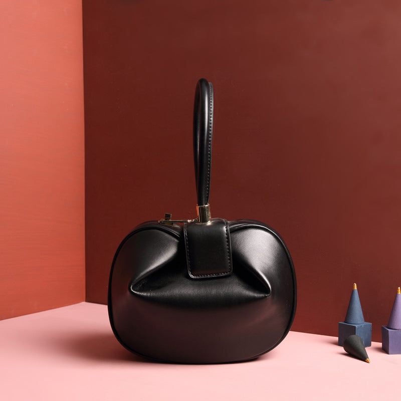 Women’s Knotted Cherry Top Handle Clutch in Genuine Leather image 7