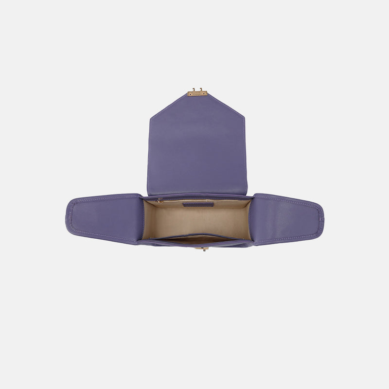 Women’s Purple Envelope Flap Shoulder Baguette Bags in Genuine Leather image 3