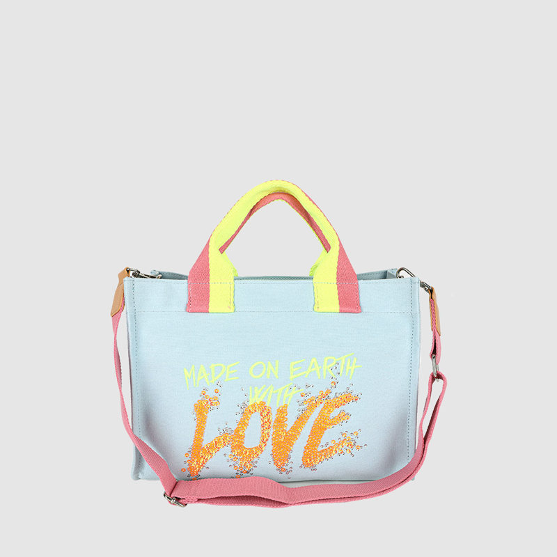 Women’s Letter Print Canvas Tote Bags image 6
