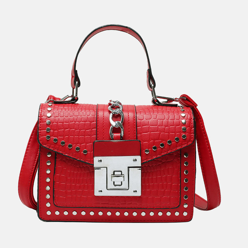 Women’s Studs Croc Embossed Messenger Bags image 4