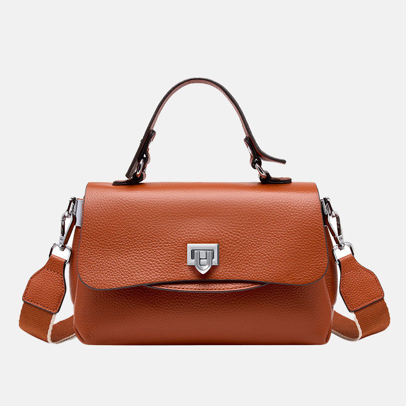 Women’s Lychee Grain Genuine Leather Top Handle Satchels image 8