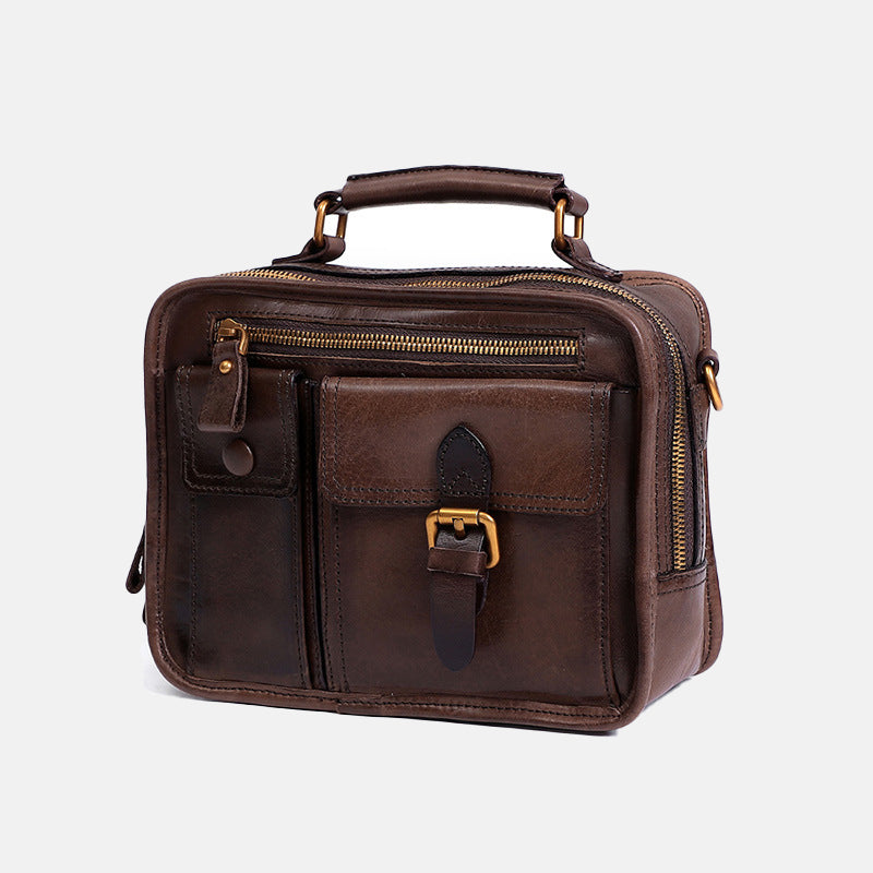 Women’s Small Vintage Genuine Leather Briefcase Shoulder Bags image 6