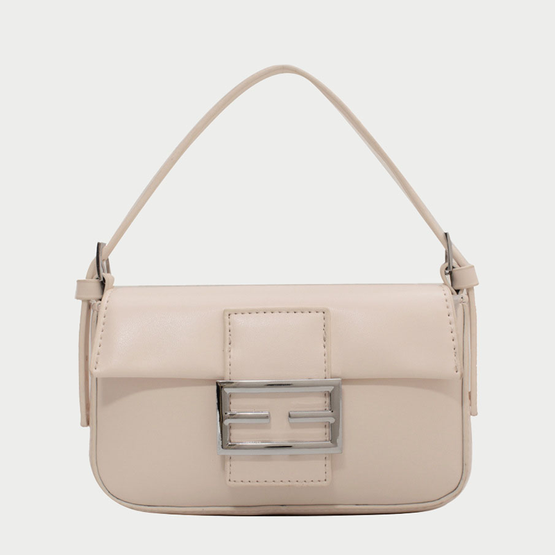 Women’s Buckle Flap Vegan Baguette Bags image 2