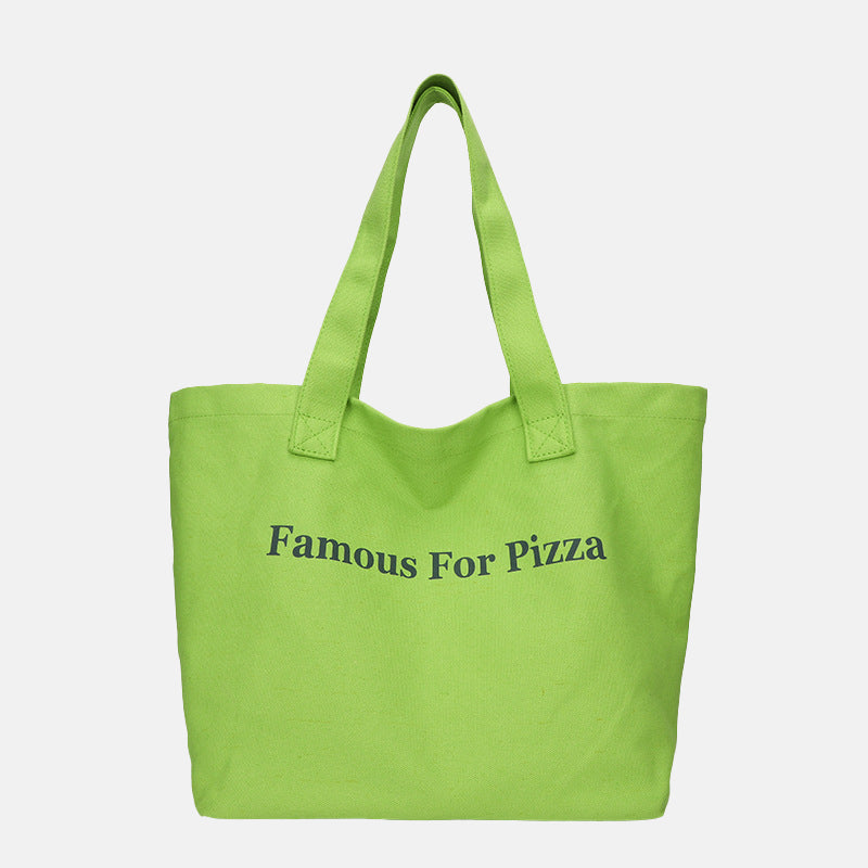 Women’s Letter Print Canvas Shopping Tote image