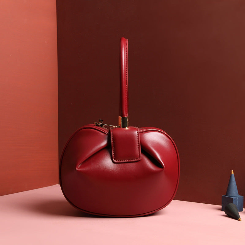Women’s Knotted Cherry Top Handle Clutch in Genuine Leather image 8