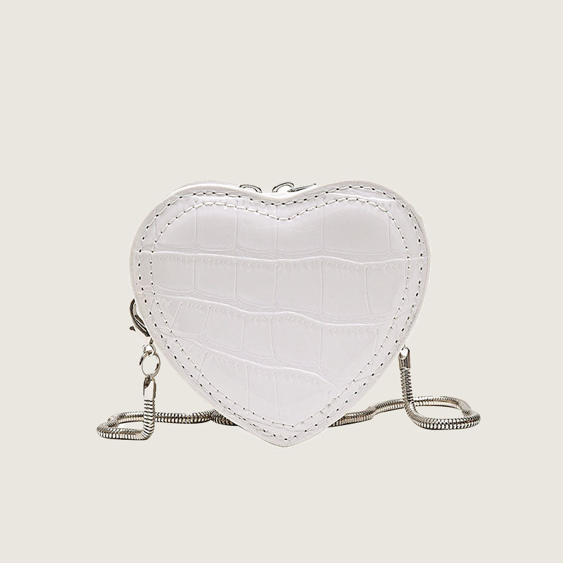 Women’s Croc Embossed Heart Shape Mini Purse image 6