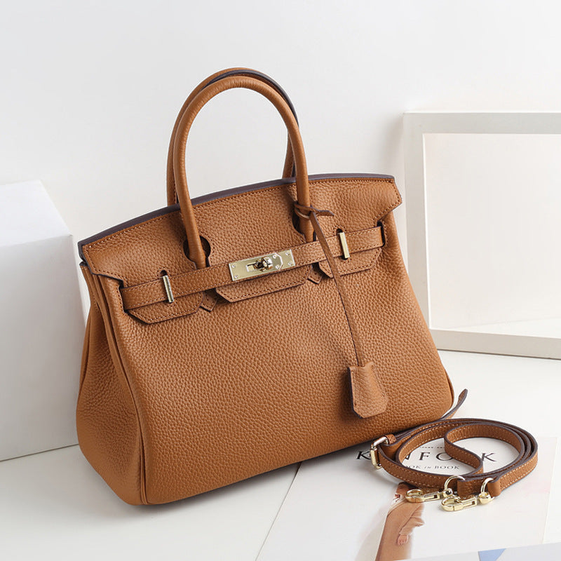Women’s Genuine Leather Top Handle Handbags  – 35 cm Version – Without Shoulder Strap image 4