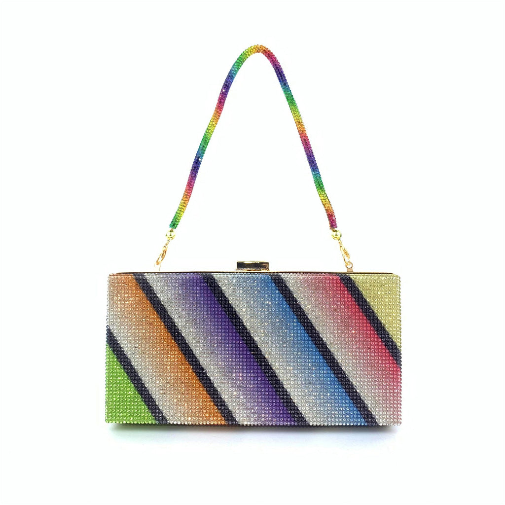 Women’s Rainbow Rhinestone Evening Clutch image 3