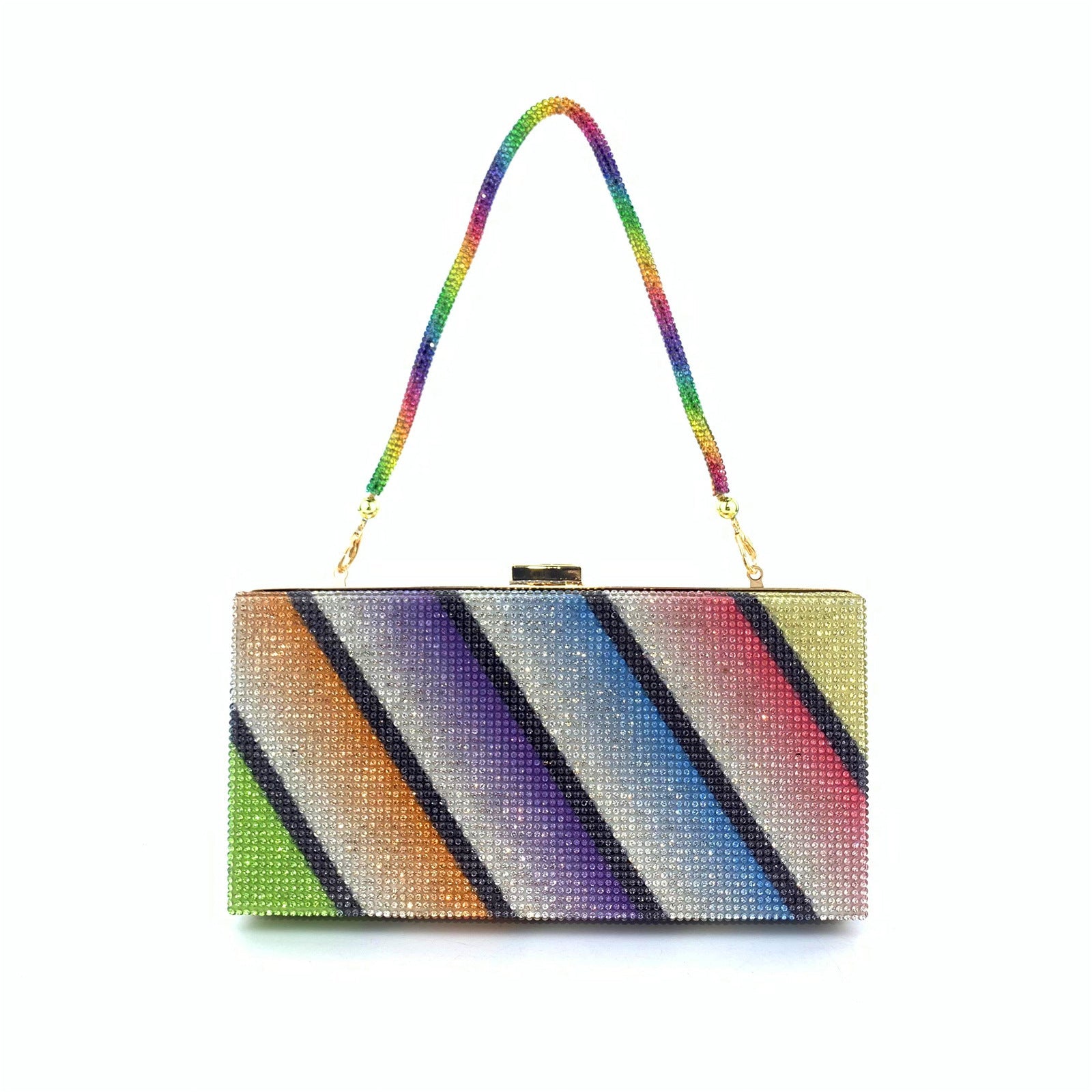 Women’s Rainbow Rhinestone Evening Clutch image 3