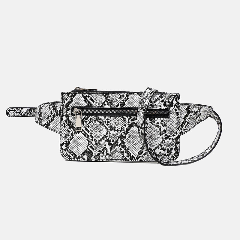 Women’s Python Square Waist Packs in Vegan Leather image 9
