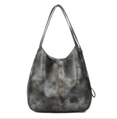 Women’s Stitching Vintage Hobo Tote Bags in Soft Vegan Leather image 6