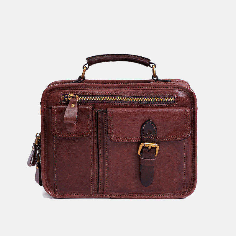 Women’s Small Vintage Genuine Leather Briefcase Shoulder Bags image