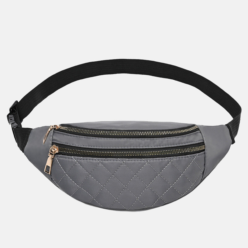Women’s Quilted Double Zipper Waist Fanny Packs image 5