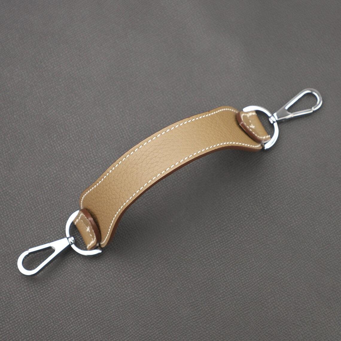 Artisanal Togo Leather Bandoulière (30mm Wide): Hand-Stitched Short Crossbody/Top Handle Strap Upgrade