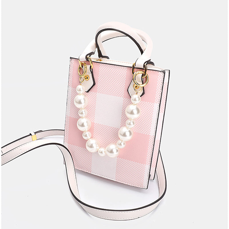 Women’s Pearls Top Handle Tote Bags with Shoulder Strap image 4