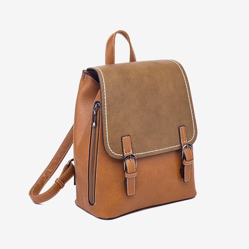 Women’s Vegan Leather Contrast Color Backpacks image 2
