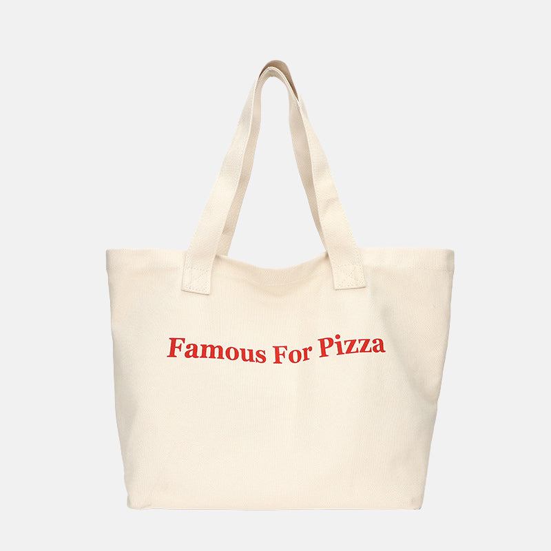 Women’s Letter Print Canvas Shopping Tote image 13