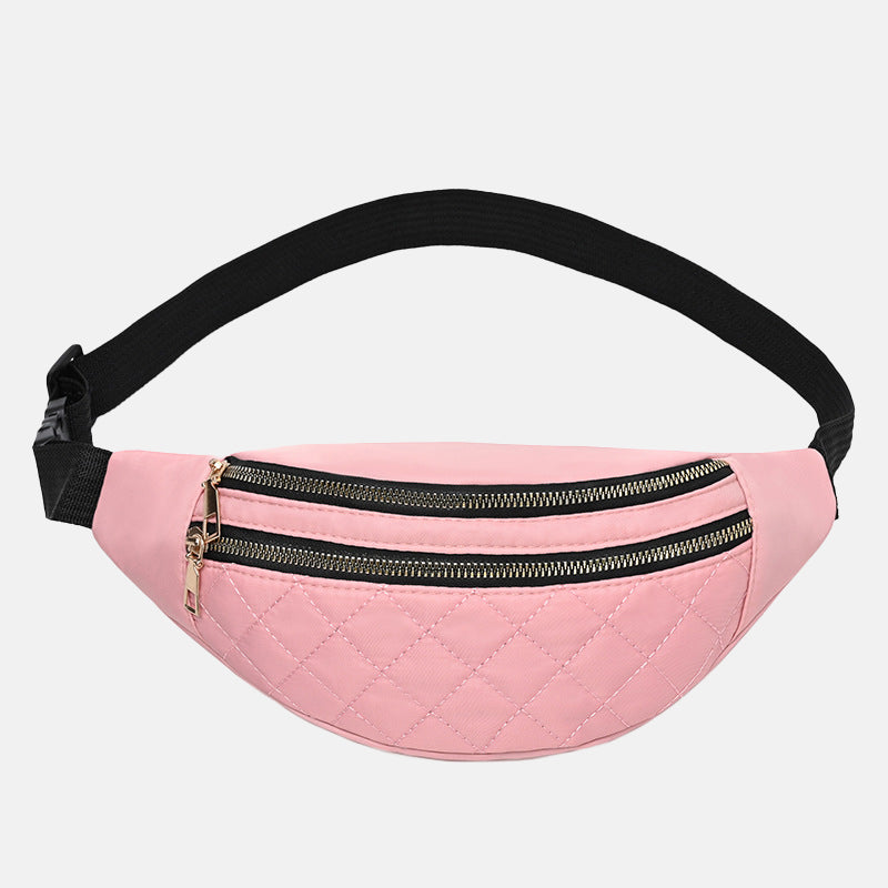 Women’s Quilted Double Zipper Waist Fanny Packs image 7