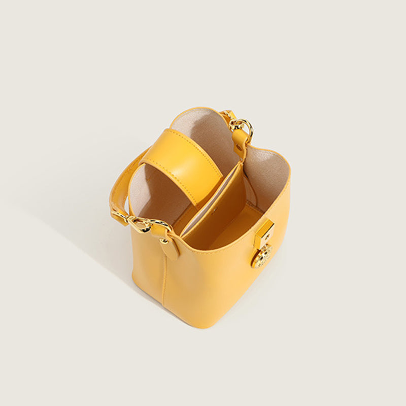 Women’s Vegan Leather Bucket Bags with Shoulder Strap image 7