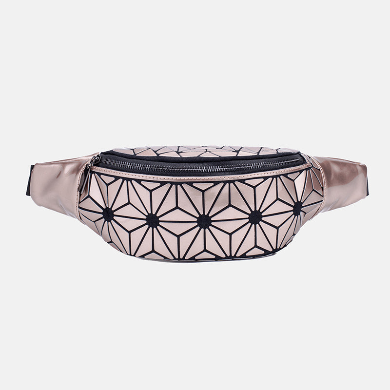 Women’s Metallic Geometric Zipper Fanny Packs image 8